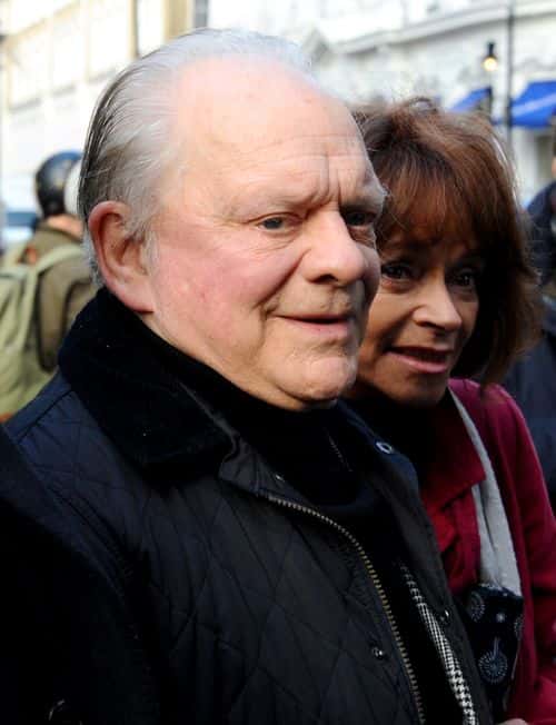 Actors Sir David Jason and Sue Holderness attend the funeral of actor Roger Lloyd-Pack at St Paul's Church on February 13, 2014 in London, England.