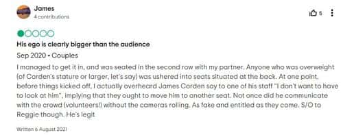 Review of The Late Late Show with James Corden (Trip Advisor)