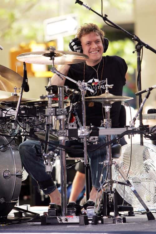 Rick Allen of Def Leppard performs during the Toyota Concert Series on the Today Show May 27, 2005 in New York City.