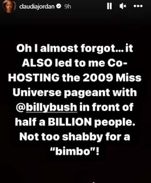 She spoke about hosting Miss Universe after the show