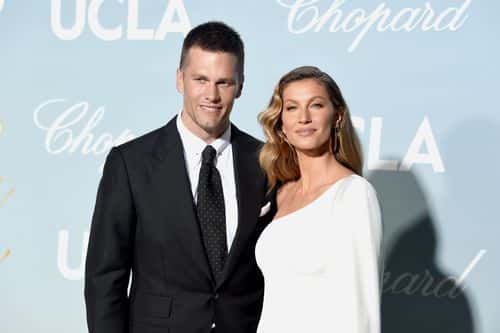 (L-R) Tom Brady and Gisele Bündchen attends the 2019 Hollywood For Science Gala at Private Residence on February 21, 2019 in Los Angeles, California.