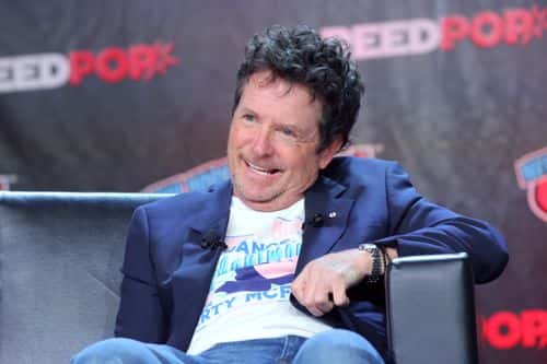 Actors Michael J. Fox speaks during a