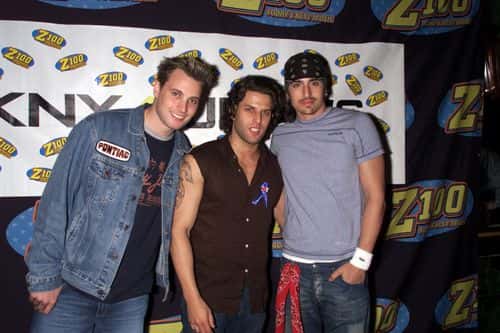Rich Cronin, Devin Lima, and Brad Fischetti of LFO backstage at the Z100  School Spirit Concert at the Vanderbilt Theater in Long Island, New York on October 12, 2001.  photo by Gabe Palacio/ImageDirect