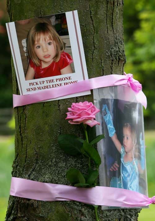 Tributes are seen in Rothley Village Centre showing support to Madeleine McCann on April 12, 2007 in Rothley, England.  Gerry and Kate McCann parents of missing Madeleine McCann marked her fourth birthday with an appeal for people to double their efforts to find their daughter. Madeleine went missing on May 3, 2007 in the holiday resort of Praia da Luz.