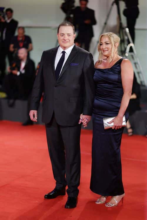 Jeanne Moore and Brendan Fraser arrive for