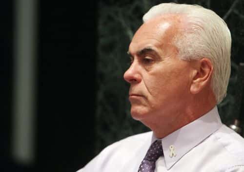 George Anthony listens to the testimony of Krystal Holloway, who claims she was a mistress of George Anthony when Caylee Anthony was missing, during the murder trial of his daughter Casey Anthony at the Orange County Courthouse on June 30, 2011 in Orlando, Florida. Anthony's defense attorneys argued that she didn't kill her two-year-old daughter Caylee, but that she accidentally drowned.