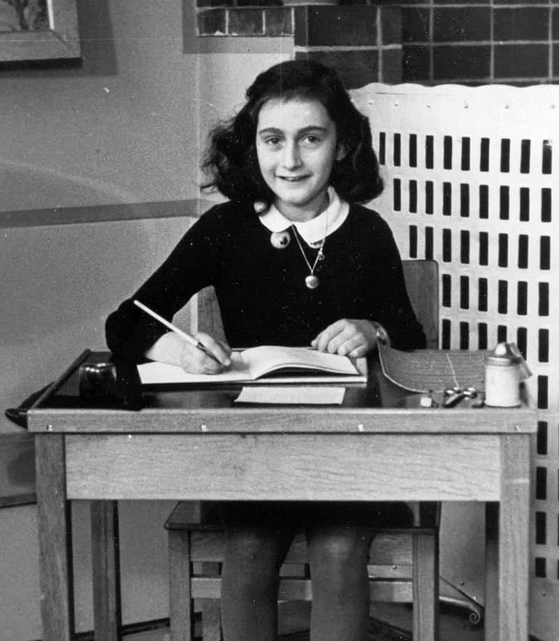 Photoshopped image of Anne Frank posing in bikini published by