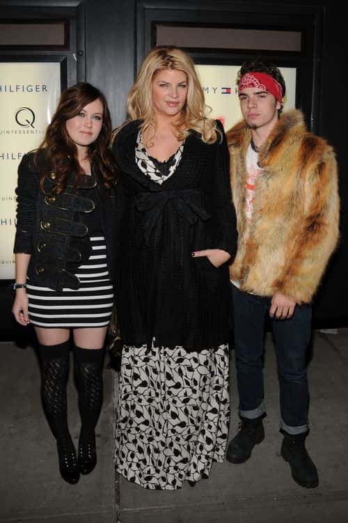 Actress Kirstie Alley and her children Lillie Price and William True attend the premiere of