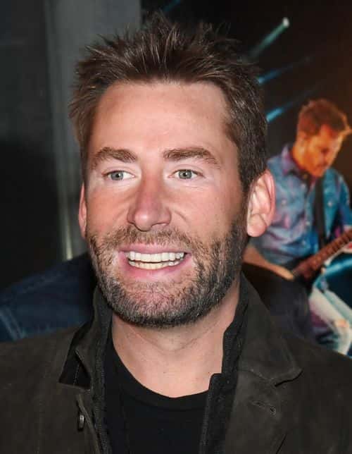 Frontman Chad Kroeger of Nickelback smiles during a memorabilia case dedication ahead of the band's five-night