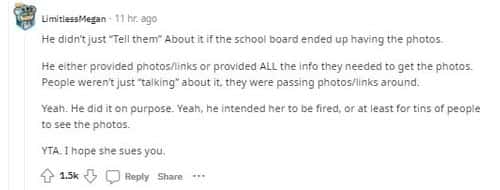 'I hope she sues you,' wrote another (Reddit/ LimitlessMegan)