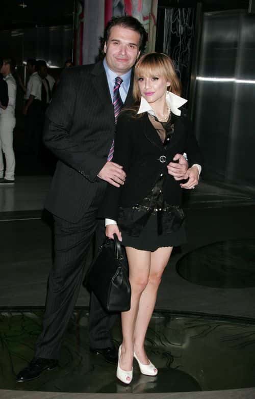 Actress Brittany Murphy (R) and husband writer/producer/director Simon Monjack attend the Prada Los Angeles screening of 'Trembled Blossoms' at Prada Beverly Hills Epicenter on March 19, 2008 in Beverly Hills, California.