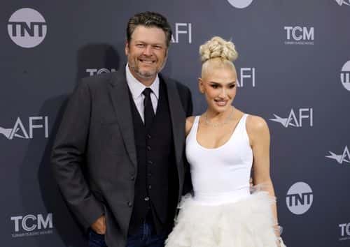 (L-R) Blake Shelton and Gwen Stefani attend the 48th Annual AFI Life Achievement Award Honoring Julie Andrews at Dolby Theatre on June 09, 2022 in Hollywood, California.