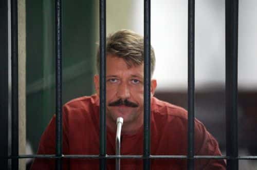 Viktor Bout sits inside a detention cell at Bangkok Supreme Court on July 28, 2008, in Bangkok, Thailand. A Thai court postponed the extradition hearing, for a second time, of Viktor Bout, after his attorney failed to turn up on Monday for the hearing to extradite Bout to the U.S. to face terrorism charges in connection to alleged arms smuggling.