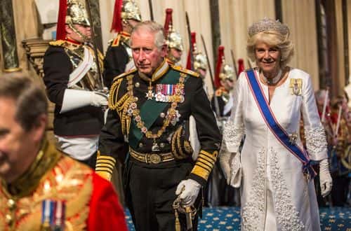 Prince Charles, Prince of Wales and Camilla, Duchess of Cornwall arrive at the Palace of Westminster  during the State Opening of Parliament in the House of Lords, at the Palace of Westminster on May 27, 2015 in London, England. The Queen's Speech is the centrepiece of the State Opening and is expected to see promise of an EU referendum, tax cuts and an extension of Right to Buy in the in the first all-Conservative Queen's Speech since 1996.