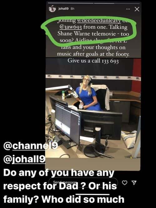 Brooke Warne slams Channel Nine over unauthorized biopic about her father Shane Warne (@brookewarne/Instagram)