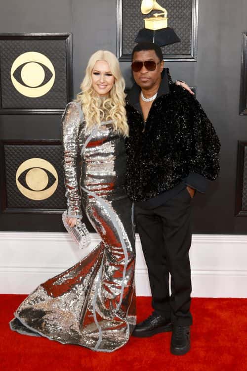 (L-R) Rika and Kenneth 'Babyface' Edmonds attend the 65th GRAMMY Awards on February 05, 2023 in Los Angeles, California.