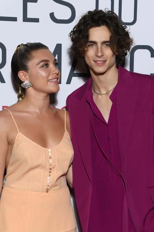 Florence Pugh and Timothee Chalamet attend the
