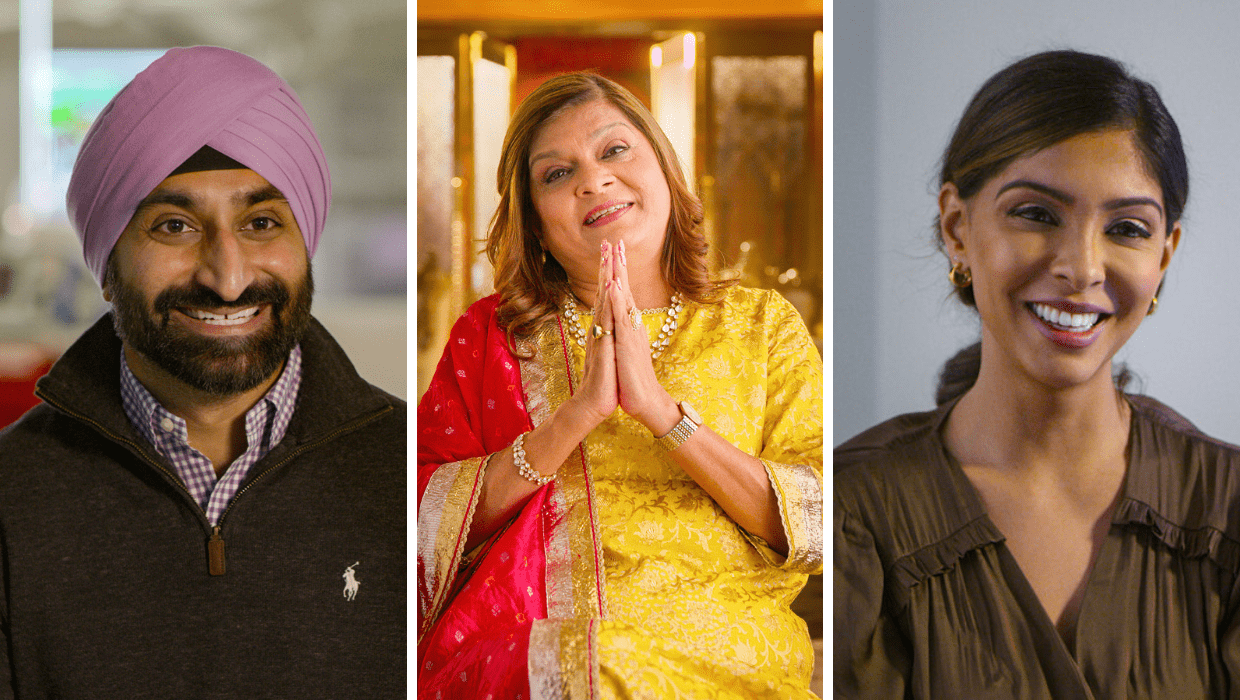 'Indian Matchmaking' stars Arshneel Kochar, Sima Taparia, and Shital Patel (Netflix)