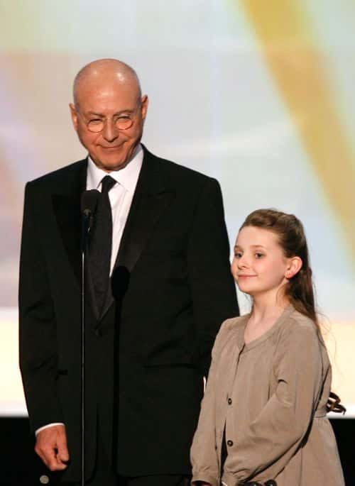 Actor Alan Arkin (L) and actress Abigail Breslin accept the Oustanding Cast of a Motion Picture award for 