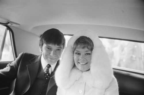 English actress Judi Dench marries actor Michael Williams (1935 - 2001) at St Mary's Church, Hampstead, London, 5th February 1971.  (Photo by Len Trievnor/Daily Express/Getty Images)