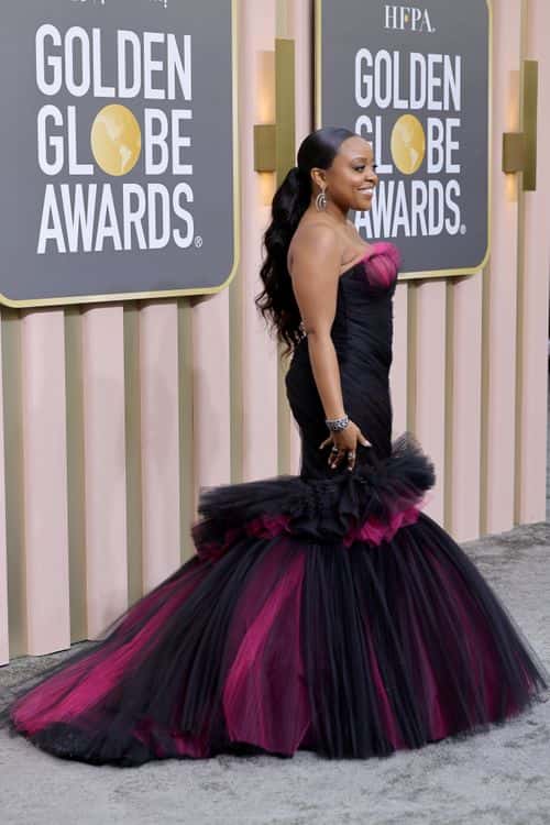 Quinta Brunson attends the 80th Annual Golden Globe Awards at The Beverly Hilton on January 10, 2023 in Beverly Hills, California.