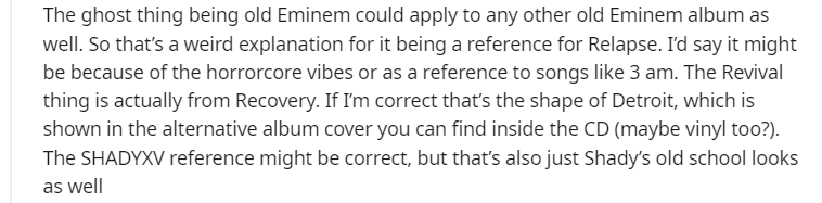 A Reddit user decoding the album cover of Eminem's newly-announced 'Curtain Call 2' (Photo by Reddit)