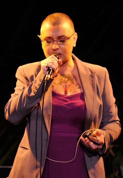 Singer Sinead O'Connor performs at the The 2011 amfAR Inspiration Gala held at the Chateau Marmont on October 27, 2011 in Los Angeles, California.