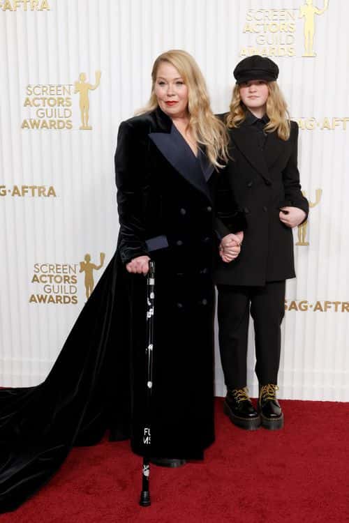 (L-R) Christina Applegate and Sadie Grace LeNoble attend the 29th Annual Screen Actors Guild Awards at Fairmont Century Plaza on February 26, 2023 in Los Angeles, California.