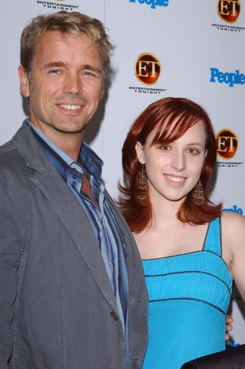 Actor John Schnieder and daughter Leah Schneider attend the Entertainment Tonight's Annual Emmy Awards Party sponsored by People Magazine at the Mondrian September 19, 2004 in West Hollywood, California.