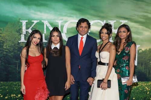 M. Night Shyamalan (C) and Bhavna Vaswani (2nd R) attends Universal Pictures'