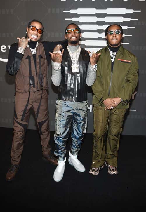 (L-R) Quavo, Offset, and Takeoff of Migos attend Savage X Fenty Show Presented By Amazon Prime Video - Arrivals at Barclays Center on September 10, 2019 in Brooklyn, New York.