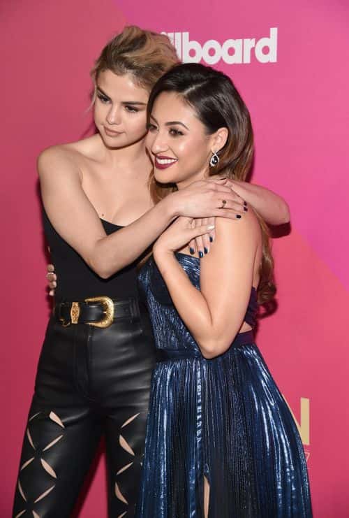 Honoree Selena Gomez (L) and Francia Raisa attend Billboard Women In Music 2017 at The Ray Dolby Ballroom at Hollywood & Highland Center on November 30, 2017 in Hollywood, California.