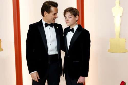 Colin Farrell and Henry Tadeusz Farrell attends the 95th Annual Academy Awards on March 12, 2023 in Hollywood, California.