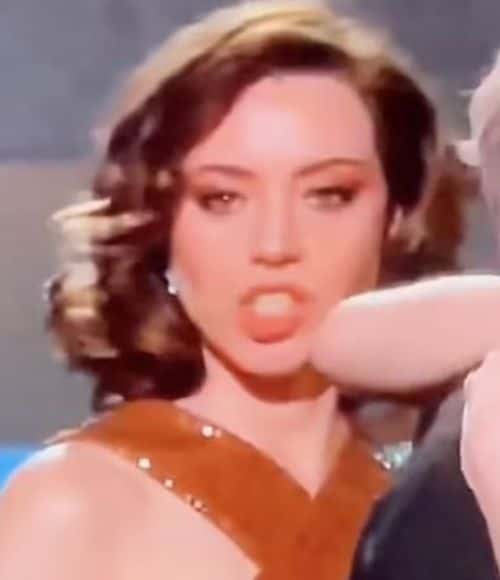 Aubrey Plaza saying 'Jesus Christ' ( Daily Mail)