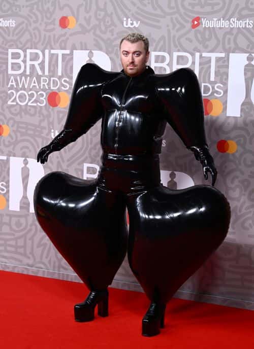 EDITORIAL USE ONLY: Sam Smith attends The BRIT Awards 2023  at The O2 Arena on February 11, 2023 in London, England.