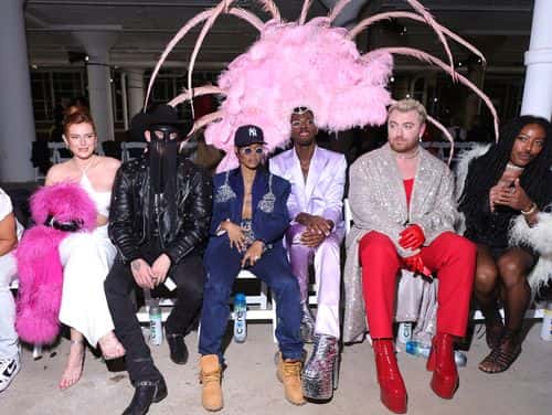 Teyana Taylor, Lil Nas X, and Sam Smith attend the Christian Cowan show during New York Fashion Week: The Shows on February 14, 2023 in New York City.