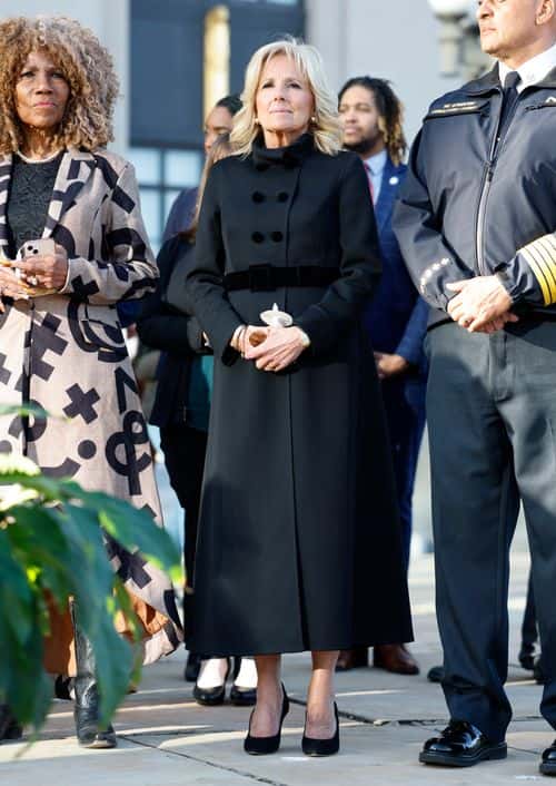 First Lady of the United States Jill Biden attends a candlelight vigil to mourn and honor the lives of the victims, survivors and families of The Covenant School on March 29, 2023 in Nashville, Tennessee.