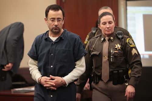 Larry Nassar appears in court to listen to victim impact statements prior to being sentenced after being accused of molesting about 100 girls while he was a physician for USA Gymnastics and Michigan State University, where he had his sports-medicine practice on January 16, 2018 in Lansing, Michigan. Nassar has pleaded guilty in Ingham County, Michigan, to sexually assaulting seven girls, but the judge is allowing all his accusers to speak. Nassar is currently serving a 60-year sentence in federal prison for possession of child pornography.