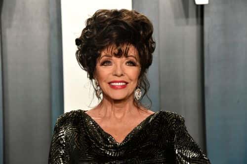 Joan Collins attends the 2020 Vanity Fair Oscar Party hosted by Radhika Jones at Wallis Annenberg Center for the Performing Arts on February 09, 2020 in Beverly Hills, California.