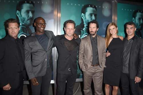 (L-R) Director David Leitch, Lance Reddick, Keanu Reeves, Dean Winters, Adrianne Palicki, and Director Chad Stahelski attend Summit Entertainment's premiere of