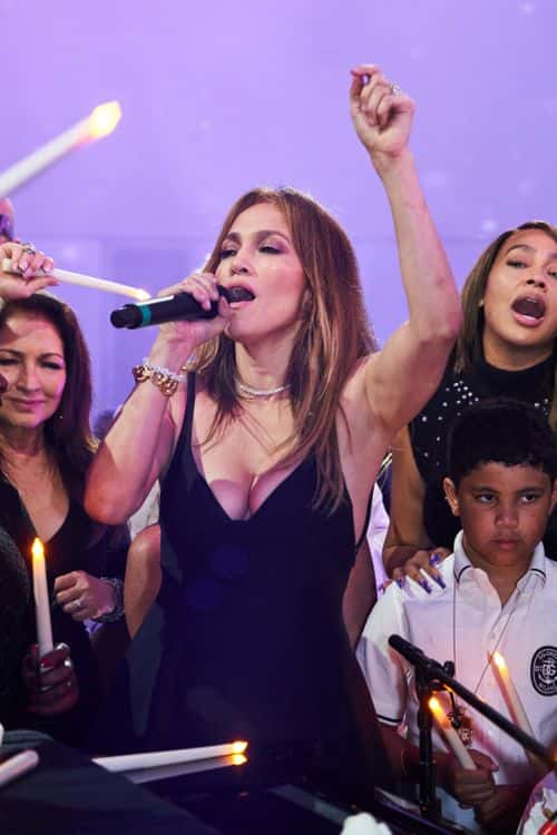 Jennifer Lopez attends JR Ridinger Celebration Of Life at Faena Forum on October 08, 2022 in Miami Beach, Florida.