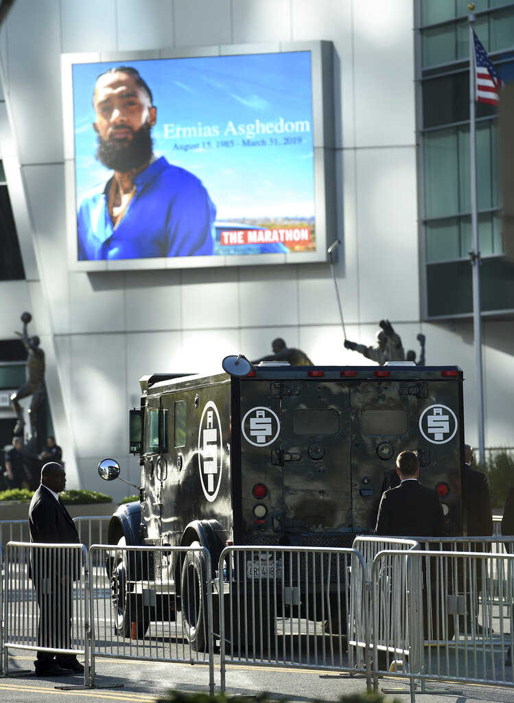 Nipsey Hussle's family gather for private funeral at Hollywood