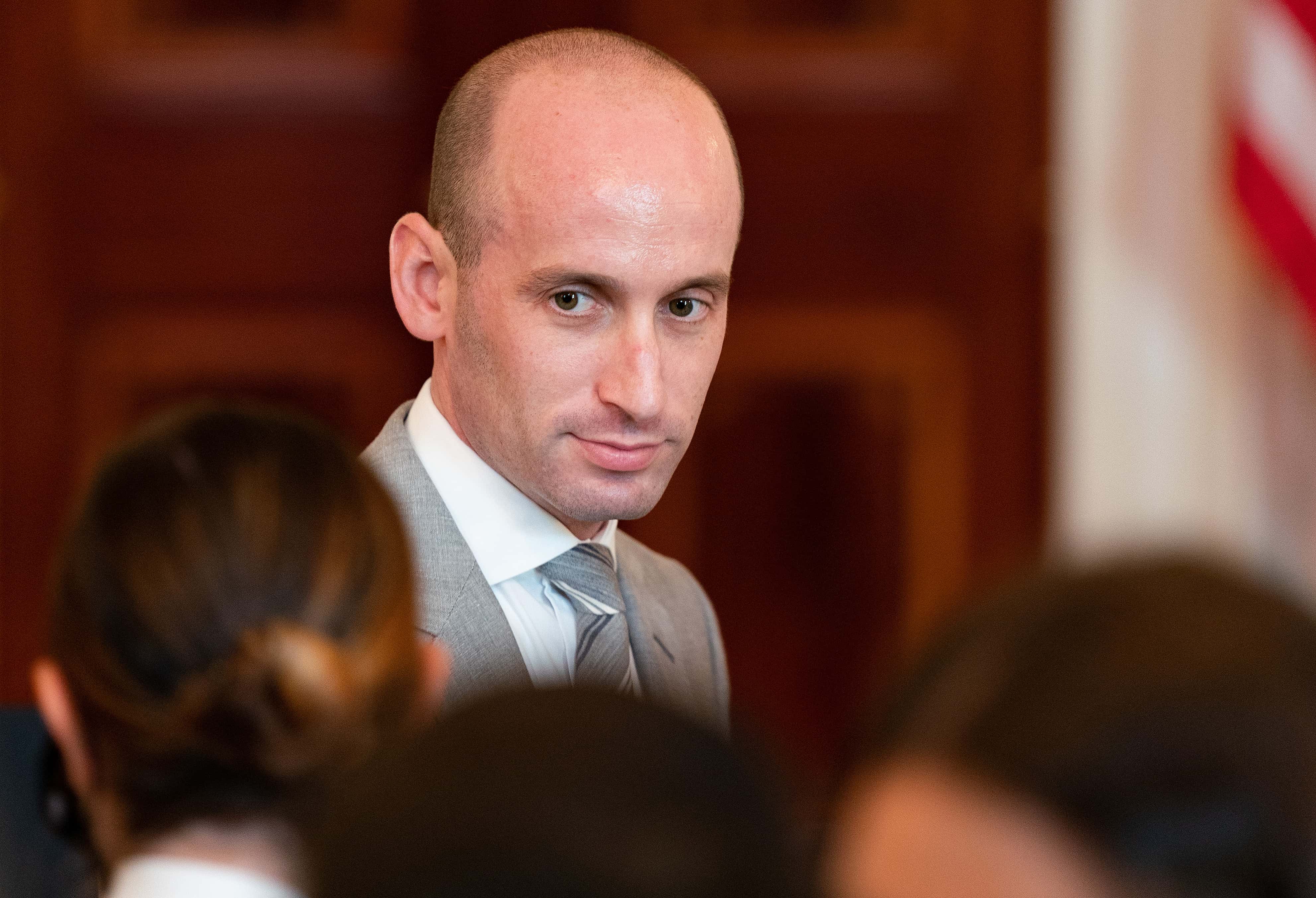 Senior advisor Stephen Miller attends a working dinner hosted by U.S. President Donald Trump for President Andrés Manuel López Obrador of Mexico at the White House July 8, 2020 in Washington, DC. Trump and López Obrador met privately in the Oval Office earlier in the day.