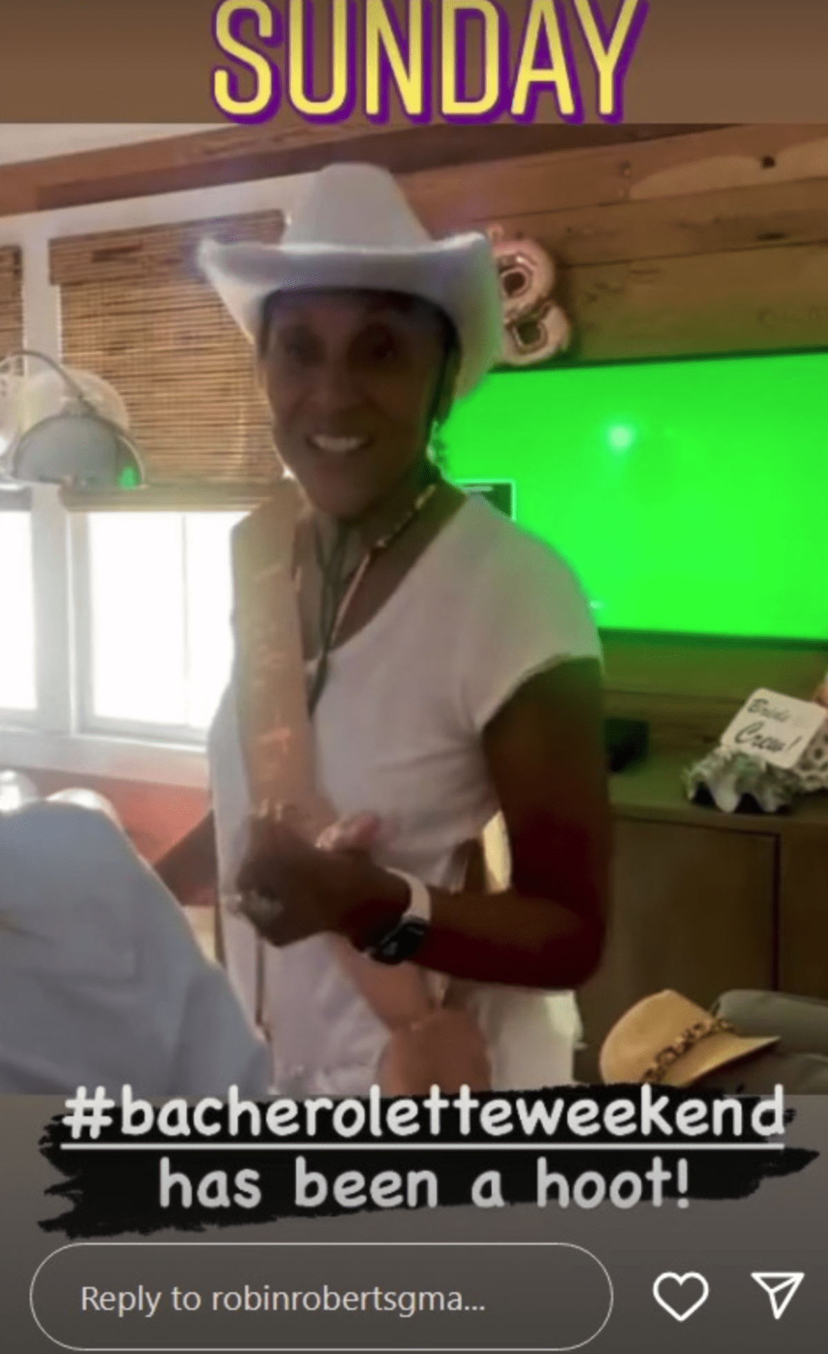 Robin Roberts had a booz filled bachelorette party outside of the 'GMA' (@robinrobertsgma/Instagram)