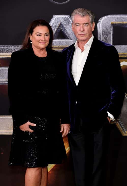 Pierce Brosnan and Keely Shaye Smith attend DC's