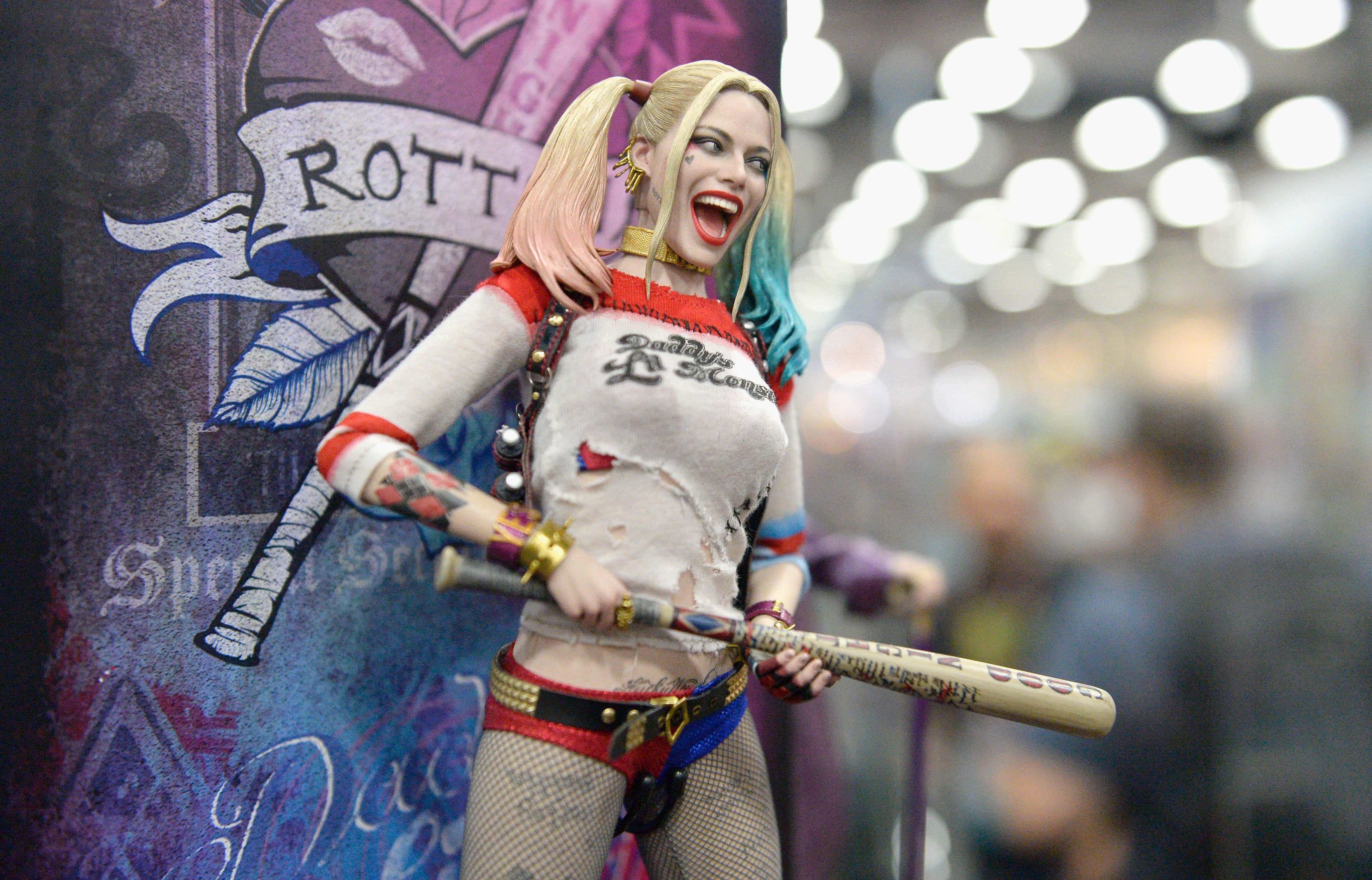 Harley Quinn from 'Suicide Squad' figurine displayed at Comic-Con International 2016 preview night on July 20, 2016 in San Diego, California.