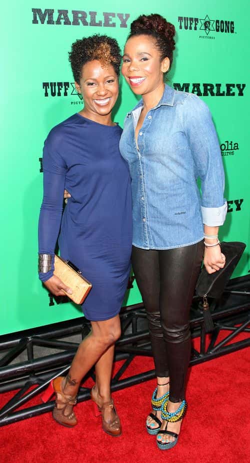 Cedella Marley (L) and Karen Marley attend the Premiere of Magnolia Pictures'