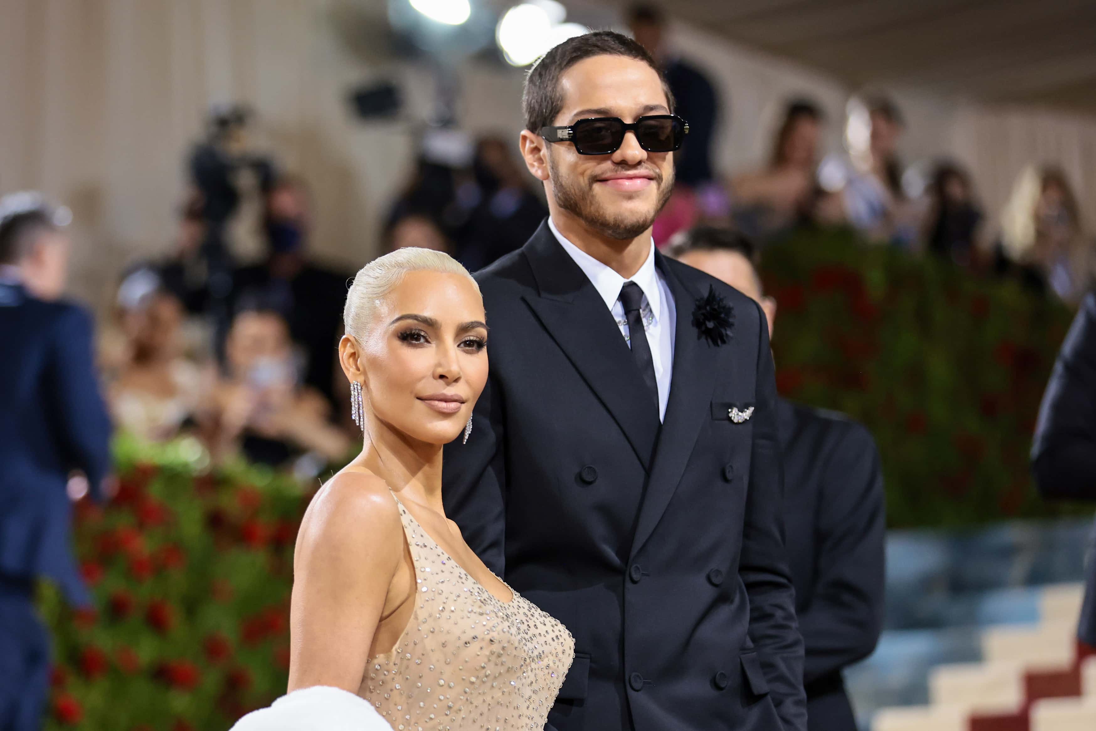 (L-R) Kim Kardashian and Pete Davidson attend The 2022 Met Gala Celebrating