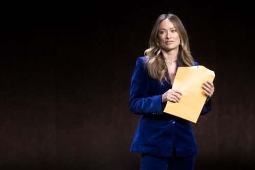 Director and actress Olivia Wilde speaks onstage during the Warner Bros. Pictures