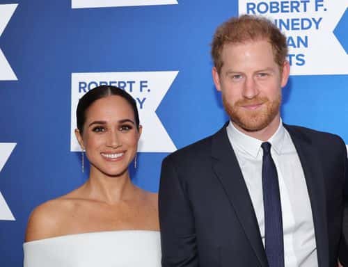 NEW YORK, NEW YORK - DECEMBER 06  Meghan, Duchess of Sussex and Prince Harry, Duke of Sussex attend the 2022 Robert F. Kennedy Human Rights Ripple of Hope Gala at New York Hilton on December 06, 2022 in New York City. (Photo by Mike Coppola/Getty Images for 2022 Robert F. Kennedy Human Rights Ripple of Hope Gala)